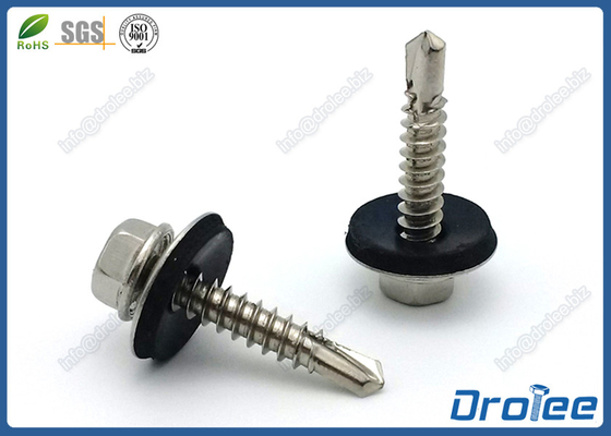 China Stainless Steel Hex Washer Head Self Drilling Screws with EPDM washer supplier