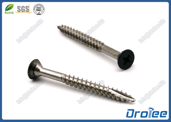 China 316L Stainless Steel Black Painted Head Deck Screws with Nibs Type 17 supplier